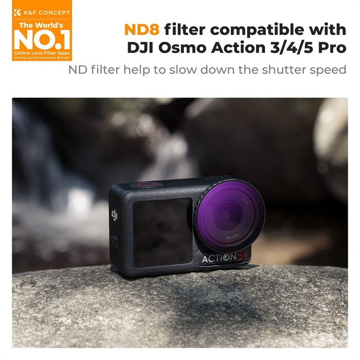 ND фільтри K&F Concept для DJI Osmo Action 4/5 PRO - набір ND8, ND16, ND32, ND64, HD скло