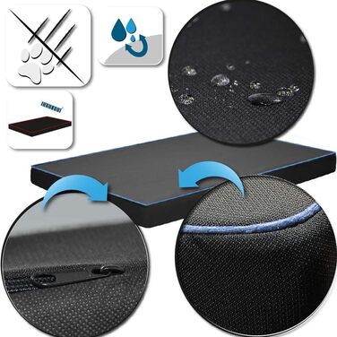 FORTISLINE Dog Mat Dog Bed OAHU Plus 2 Sizes 4 Colors (XL - 120x80x8cm, ) (L - 90x60x8cm, Blue)
