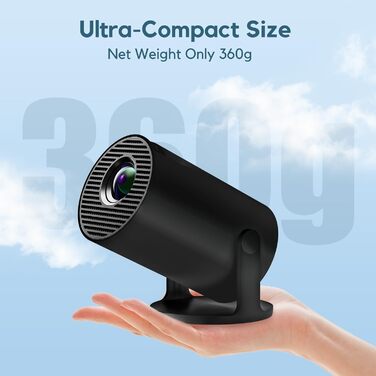 Розумний проєктор AKIYO O2: 1080P, Android 11, WiFi 6, Bluetooth 5.4, HDMI, USB, підтримка PS5, автоматична корекція трапеції, обертання 180°