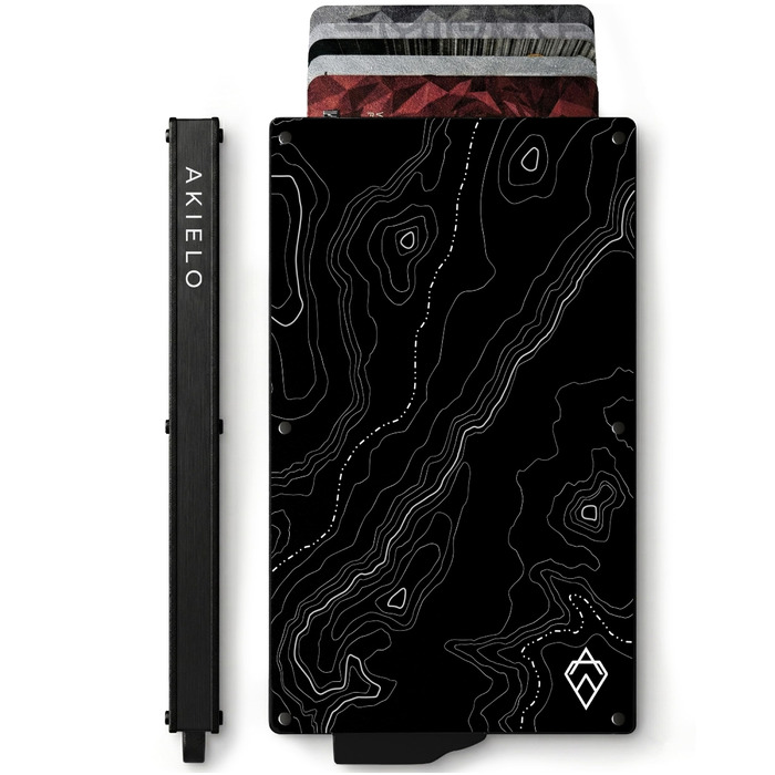 Кластинка для карток з RFID захистом та подарунковою коробкою – Мінімалістичний гаманець для чоловіків – Компактний картхолдер з безконтактним захистом (Alpha Collection) 07. Topo Edition