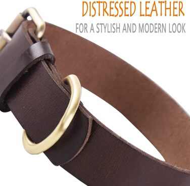 Нашийник для собак з м'якої натуральної шкіри - для малих, середніх та великих собак