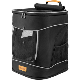 Рюкзак для тварин до 20 кг, регульовані ремені, складаний, короткий поводок, чорний. Ідеально для собак та котів