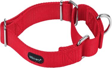 Нашийник для собак Mikivery Marraht з металевим декором, для малих, середніх та великих порід, червоний, регульований розмір (35.5-53 см, L: 43-60 см)