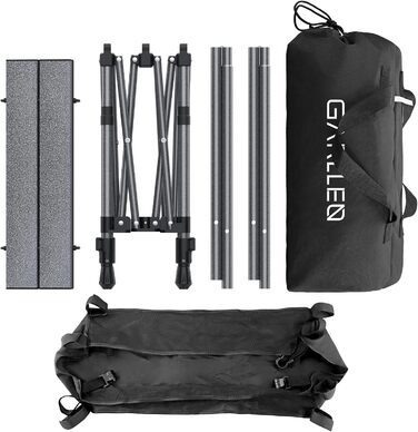 Складаний туристичний стіл Garllen 82x40 см, 2 рівня висоти (44/70 см), з розкатною стільницею, сталевий, для пікніка, грилю, саду, з сумкою