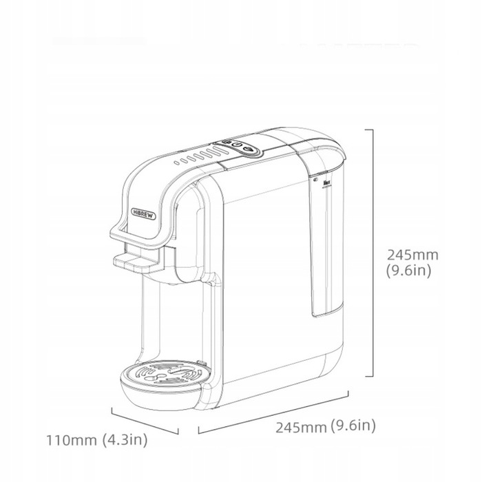 Капсульна кавомашина HiBREW H2B-GR, 20 бар, сіра