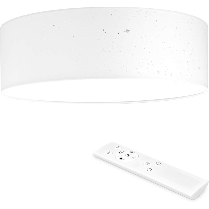 Navaris LED Ceiling Light - Dimmable Color Temperature Change Remote Control - 22W Starry Sky - Living Room Lamp Bedroom Ceiling Lamp Children's Room Lamp Ceiling (32cm, White)