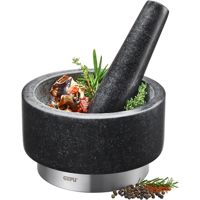GEFU X-Plosion ступка та товкачок, чорний, Ø 14 см, H 8 см