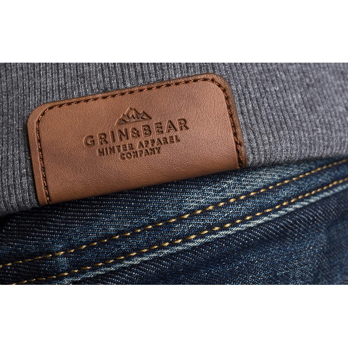 Чоловіча толстовка з капюшоном Grin&Bear | З флісовою підкладкою | GEC490 (XL, Сірий смугастий)