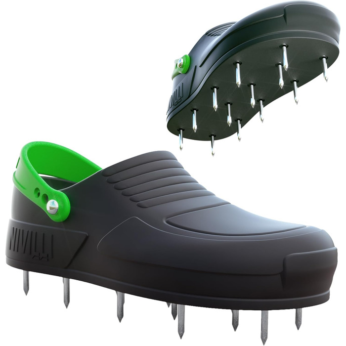 Nivilli AIR - Nail Clog, lawn aerator shoes for easy aeration or scarifying of the lawn. (SMALL 39-43)