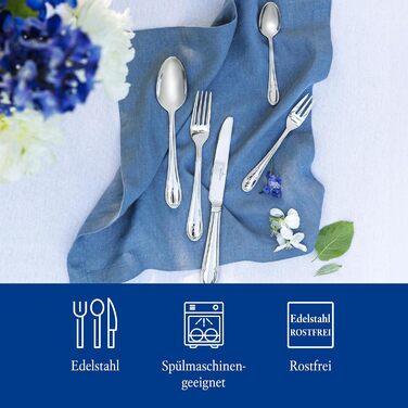Villeroy & Boch – Mademoiselle Tableware Set, 30 Pieces, 6 Place Settings, Dishwasher Safe, Stainless Steel, Cutlery Set, Cutlery Set, Dinner Cutlery Set, Knife Fork Spoon Set, Cutlery Set, Stainless Steel 30-Piece Elegant & Classic