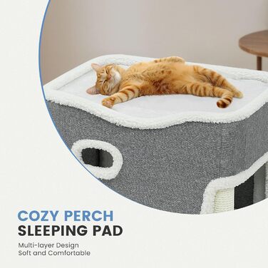 Кігтеточка-будиночок для котів, велика, з інтегрованою драбиною та місцем для відпочинку