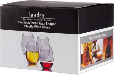 Набір склянок для води, соку та напоїв Hotder Tritan 470 мл (4 шт) - міцне BPA-free скло без ніжки для дому та вечірок