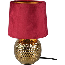 Настільна лампа Reality Leuchten Sophia, кераміка, зелений/золотий абажур, E14, 16 см