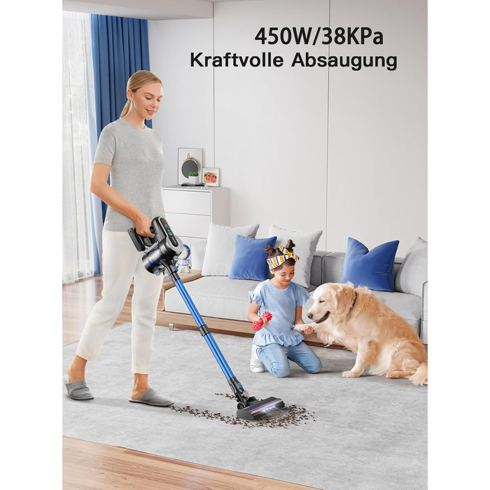 Бездротовий пилосос VAKERR MarsVac S1 450W 38000Па, 55 хв, LED-дисплей, 1.5 л, для твердих підлог, килимів і шерсті тварин