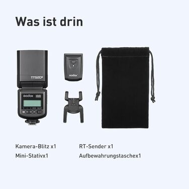 Спалах для камери Godox TT520III з радіопередавачем RT-16, GN33, підтримка S1/S2, сумісний з камерами