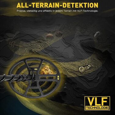 Металодетектор DD90 чорний з великою водонепроникною котушкою 14'' та LCD-дисплеєм, 4 режими, висока чутливість