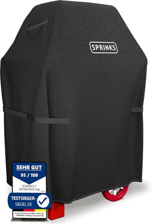 Водонепроникний чохол SPRINKS® для газового гриля 77x67x110 см, оксфорд 600D, чорний, з ручками – захисна накривка для Weber, Napoleon, Enders