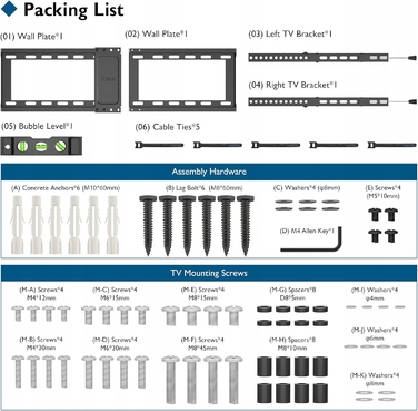Настінний кронштейн для телевізора BONTEC, для діагоналі 37-82 дюйма