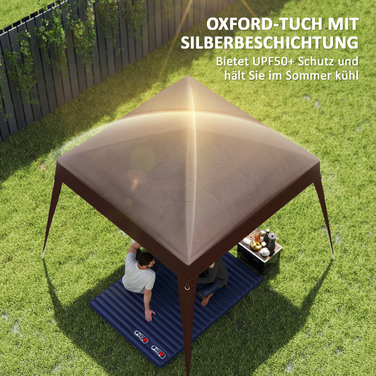 Outsunny Replacement Canopy Top for 3x3m Gazebo, Water-Resistant, Stable, Winter-Proof Gazebo Roof for Pop-Up Gazebo, Storm-Proof Party Tent, Replacement Cover with Single Roof Awning for Garden Gazebo, Coffee | Aosom