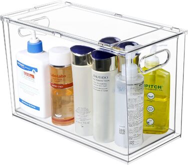 Refrigerator Organizer Drawer Set with Handle, 3-Piece Stackable Kitchen Storage Boxes with Pull-Out Drawer & Lid for Vegetables, Berries, Meat | PET Plastic Food Storage Containers (1 pack-9L)