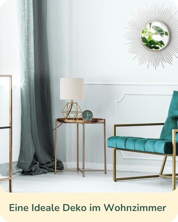 EDISHINE Настільна лампа, сучасний індустріальний дизайн, цоколь E14, вінтаж, для спальні, вітальні, білий & золотий колір (кремово-білий жалюзі + золото)