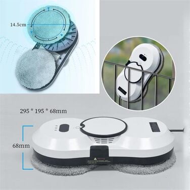 Робот для миття вікон EgerMinds 5600P з автоматичним розпиленням води, електричний очищувач вікон для внутрішнього та зовнішнього використання