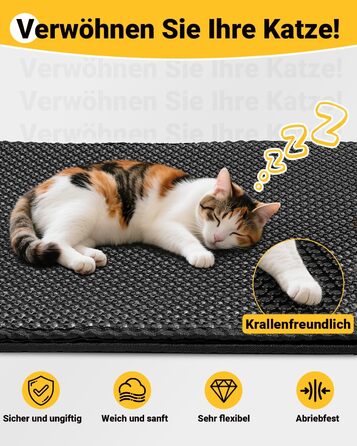 Килимок для котячого туалету Ycozy Katzenklo Matte XL 90x60 см EVA з подвійним шаром, водонепроникний, легко миється, бежевий