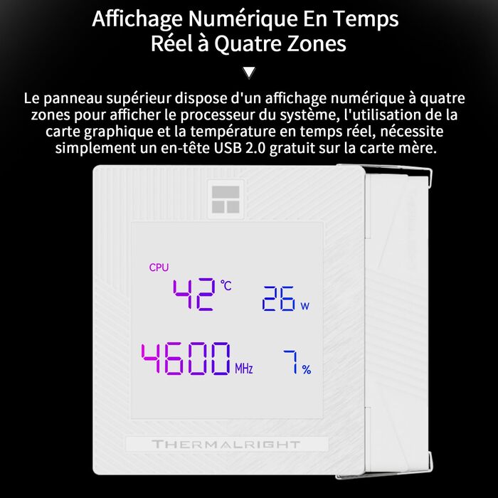 TR Phantom Spirit 120 Digital - Кулер для CPU з цифровим дисплеєм, 7 теплових трубок, сумісний з AM4/AM5/Intel lga1851/1700/1150/1151/1200/2011