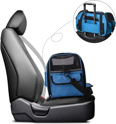 Транспортний бокс для тварин Jespet, м'які стінки, зручний, для подорожей, для котів та цуценят, 17' x 9' x 11.5', блакитний