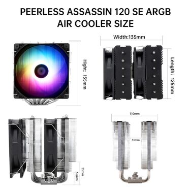 THERMALRIGHT Peerless Assassin 120 SE ARGB: Кулер для CPU з RGB підсвічуванням, 120мм, 6 heatpipes, AM4/AM5, LGA 1700/1851