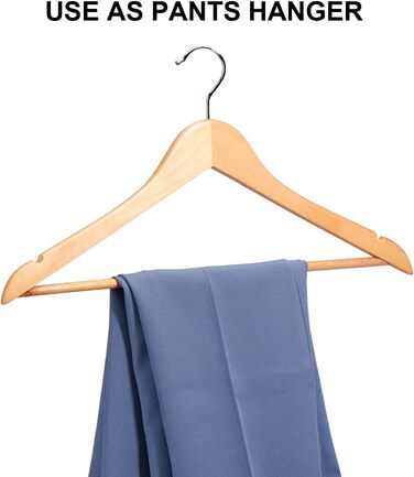 HOUSE DAY Clothes Hangers Wood Natural Clothes Hangers Natural Wood Clothes Hangers 20 Pieces Clothes Hangers Stable Clothes Hangers Swivel Jacket Hangers Suit Hangers Clothes Hangers Wood Wide 44.5cm made of natural wood