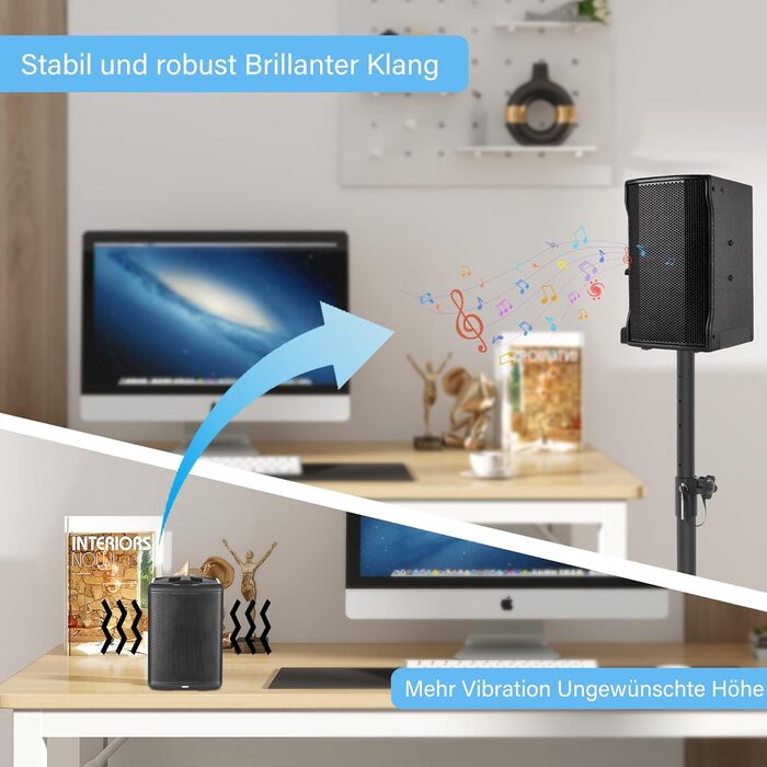 Підставка для колонок, 2 шт., регульована висота 86–127 см, з кабельною організацією, вантажопідйомність 3.6 кг, для малих колонок (PX3 2-P21)