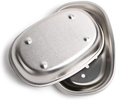 Миска для мила CASACLAUSI з нержавіючої сталі Преміум якість для кухні та ванної кімнати, двошарова, срібна / чорна