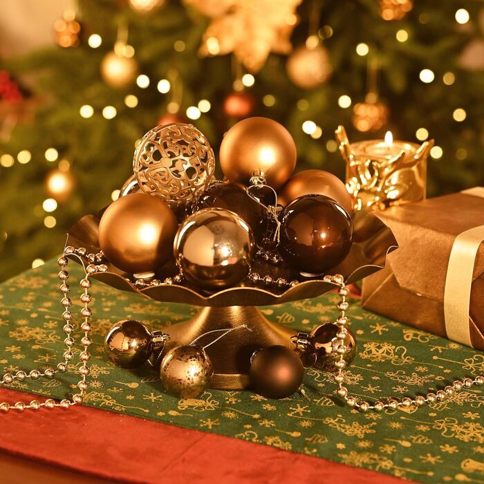Набір ялинкових прикрас Valery Madelyn: 50 бронзових кульок з насадками