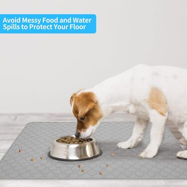 Водонепроникний килимок для годування собак BINGPET, набір 2 шт., з антиковзким покриттям, для собак та котів, з піднятим краєм, поглинаючий, миючий, сірий (60 x 90 см), коричневий (60*90 см), сірий (40,6*61 см)
