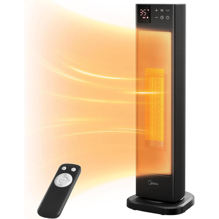Електричний обігрівач Midea NTH20-22ER: тиха керамічна технологія, 2000 Вт, ECO-режим, термостат, таймер 24 години