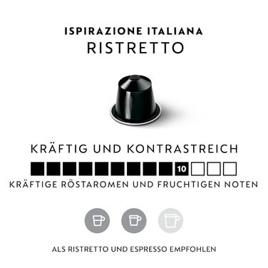 Кава Nespresso Original Ristretto, темна обсмажка, 50 капсул для капсульних машин Nespresso Original
