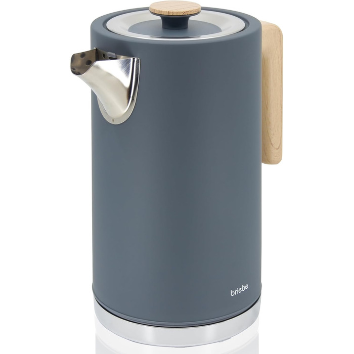 Тостер Briebe Nordic Set з водоваркою 1.7л, 2 відділення, 6 режимів підсмажування, сірий, BPA-free