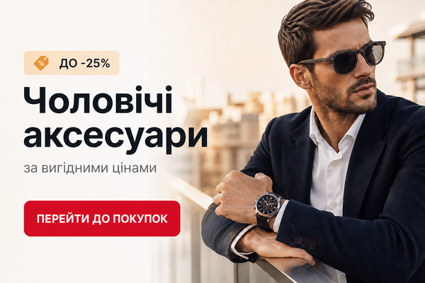 ⌚ Чоловічі аксесуари за вигідними цінами до -25%