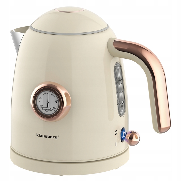 Електричний чайник Klausberg KB-9018 Retro, 1.0 л, з термометром, бездротовий