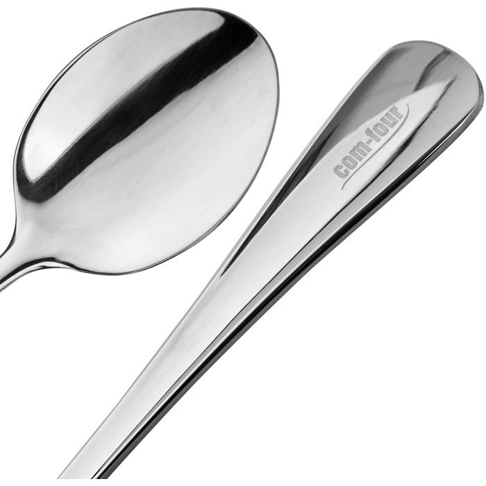 Набір ложок Com-Four® 12 шт. з нержавіючої сталі з довгим руків'ям (17/19.5 см) для коктейлів, чаю, кави, молочних коктейлів, матча, холодних напоїв та десертів