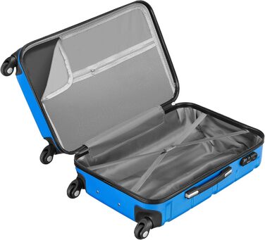 Набір валіз Zelsius 4 шт. з ABS, з кодовим замком, 4 колеса, внутрішній роздільник | Набір валіз з твердим корпусом, великі валізи, набір багажу, ручна валіза (Блакитний, 3 шт.)