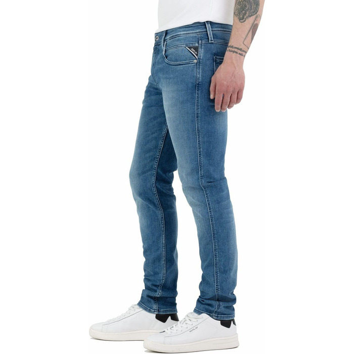 Джинси чоловічі Replay Anbass Slim-Fit з еластичним комфортом 33W/32L, середній синій колір 009