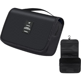 Чоловіча косметичка для подорожей з ручкою, чорна, з кількома відділеннями