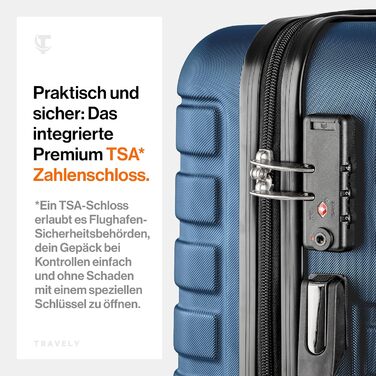 Чемодан Trevey з полікарбонату, 67 см, об'єм 60 л: міцний, з TSA-замком, для подорожей, ручна поклажа (55x35x25 см)