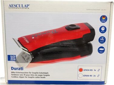 Набір для стрижки собак EHASO Aesculap Profi Durati Speed: стрижка, миска, гребінець (червоний)