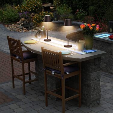 LED акумуляторна настільна лампа K-Bright диммер | Тепле світло | Для дому та вулиці | USB зарядка | Бронза