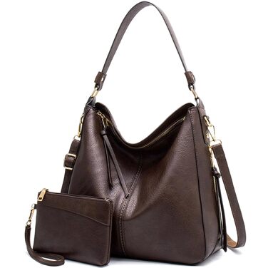 Сумка жіноча шопер велика елегантна через плече, PU-шкіра, замок, з кишенею, колір кава