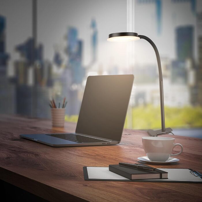 LED лампа BRILONER з сенсорним керуванням, регульована яскравість, поворотна, для дому, офісу, читання, 32,5x13x40 см, чорна