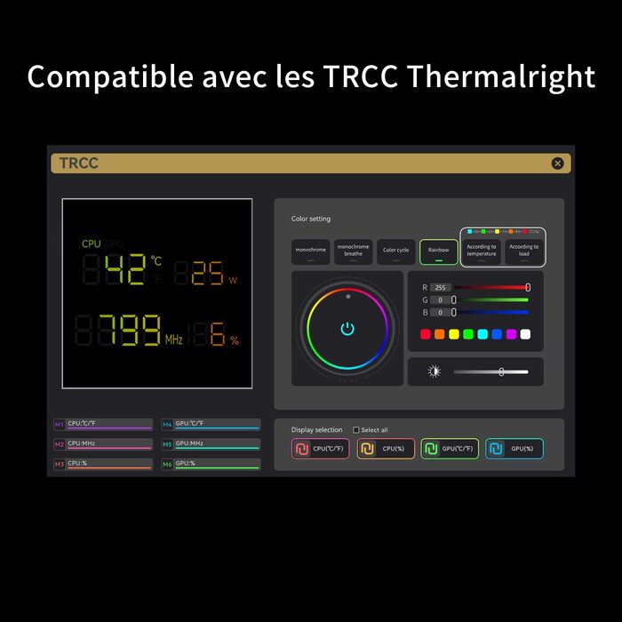 TR Phantom Spirit 120 Digital - Кулер для CPU з цифровим дисплеєм, 7 теплових трубок, сумісний з AM4/AM5/Intel lga1851/1700/1150/1151/1200/2011